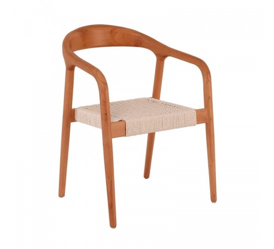 LEXY Πολυθρόνα Τραπεζαρίας Καρυδί, Κάθισμα Paper Rope  56x56x78cm [-Καρυδί-] [-Ξύλο-] Ε7029,1