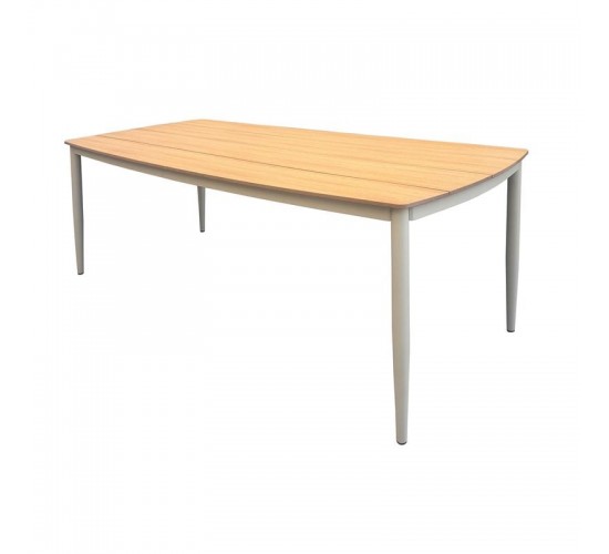 DENVER Τραπέζι Κήπου-Βεράντας, Αλουμίνιο Απόχρωση Μπεζ, Polywood Φυσικό  220x97x74cm [-Μπεζ-Tortora-Sand-Cappuccino-, -Φυσικό-] [-Polywood-, -Αλουμίνιο-] Ε6760,1