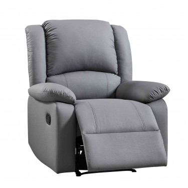 EVA Πολυθρόνα Relax Σαλονιού - Καθιστικού, PU Σκούρο Γκρι  87x91x102cm [-Γκρι-] [-PU - PVC-] Ε9734,1