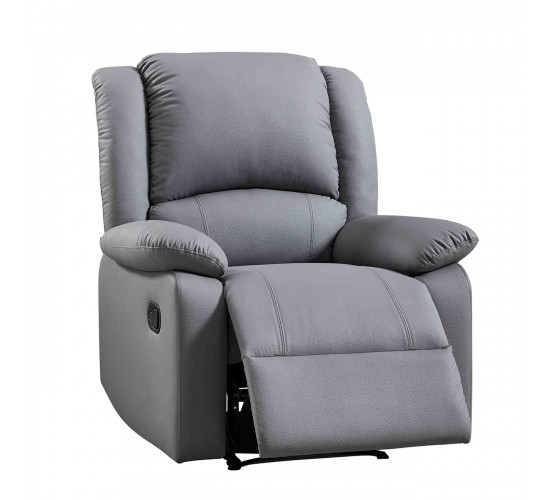 EVA Πολυθρόνα Relax Σαλονιού - Καθιστικού, PU Σκούρο Γκρι  84x91x102cm [-Γκρι-] [-PU - PVC-] Ε9734,1