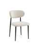 POINT Καρέκλα Τραπεζαρίας Μέταλλο Βαφή Μαύρο, Teddy Ύφασμα Άσπρο  49x54x81cm [-Άσπρο-, -Μαύρο-] [-Μέταλλο-, -Ύφασμα-] ΕΜ7917,1