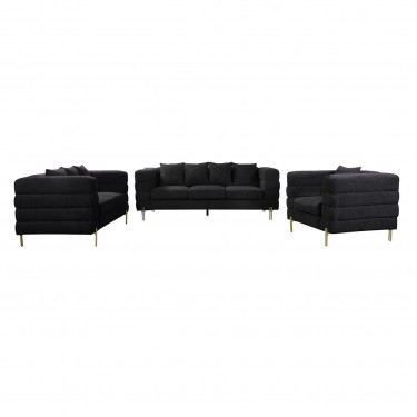 MORRIS Set Σαλόνι - Καθιστικό 3θέσιος   2θέσιος   Πολυθρόνα Ύφασμα Teddy Μαύρο  Set: 3Seater 2Seater 1Seater [-Μαύρο-] [-Ύφασμα-] Ε9600,2