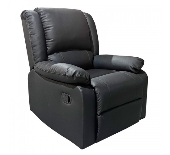 EVA Πολυθρόνα Relax Σαλονιού - Καθιστικού, PU Μαύρο  84x91x102cm [-Μαύρο-] [-PU - PVC-] Ε9734,3