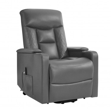 NANCY Lift-Relax Πολυθρόνα Σαλονιού - Καθιστικού, Ύφασμα Σκ.Γκρι (ηλεκτρική ανάκληση)  77x94x109cm [-Γκρι-] [-Ύφασμα-] Ε9735,3