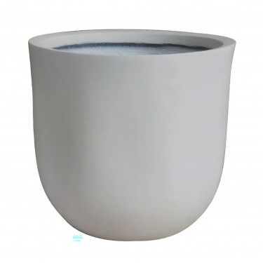 FLOWER POT-18 Απόχρωση Ivory White  Φ37x35cm [-Άσπρο-] [-Artificial Cement (Recyclable)-] Ε6318,Α