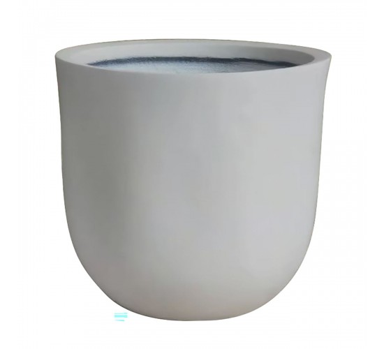 FLOWER POT-18 Απόχρωση Ivory White  Φ37x35cm [-Άσπρο-] [-Artificial Cement (Recyclable)-] Ε6318,Α