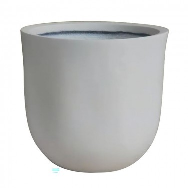 FLOWER POT-18 Απόχρωση Ivory White  Φ37x35cm [-Άσπρο-] [-Artificial Cement (Recyclable)-] Ε6318,Α