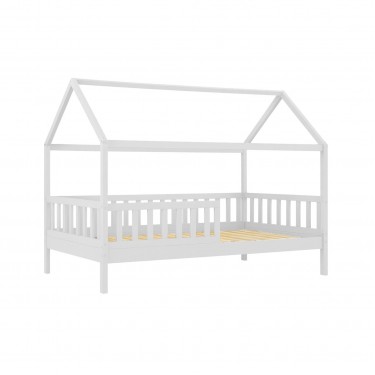 DREAM τ.Montessori Παιδικό Κρεβάτι, για Στρώμα 90x190cm, Ξύλο Πεύκου Απόχρωση Άσπρο  197x97x132cm [-Άσπρο-] [-Ξύλο-] ΕΚ701,1