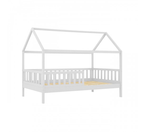 DREAM Montessori Παιδικό Κρεβάτι, για Στρώμα 90x190cm, Ξύλο Πεύκου Απόχρωση Άσπρο  97x197x129cm [-Άσπρο-] [-Ξύλο-] ΕΚ701,1