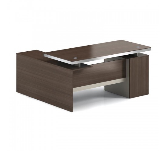 CONCEPT Γραφείο Αναστρέψιμη Γωνία, Απόχρωση Καρυδί - Μπεζ  160x80/160x40 (H.75/62)cm [-Καρυδί-, -Μπεζ-Tortora-Sand-Cappuccino-] [-Melamine-] ΕΟ804,1