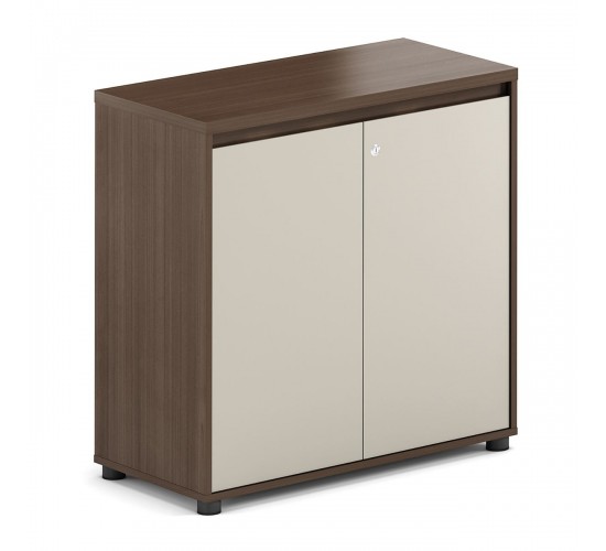 CONCEPT Ντουλάπι Γραφείου Χαμηλό Δίφυλλο, Απόχρωση Καρυδί - Μπεζ  80x40x80cm [-Καρυδί-, -Μπεζ-Tortora-Sand-Cappuccino-] [-Melamine-] ΕΟ805,1