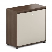 CONCEPT Ντουλάπι Γραφείου Χαμηλό Δίφυλλο, Απόχρωση Καρυδί - Μπεζ  80x40x80cm [-Καρυδί-, -Μπεζ-Tortora-Sand-Cappuccino-] [-Melamine-] ΕΟ805,1