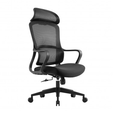 BF3010 Πολυθρόνα Γραφείου Διευθυντή, Mesh Μαύρο, Ύφασμα Μαύρο  61x63x119/128cm [-Μαύρο-] [-Ύφασμα Mesh-, -Ύφασμα-] ΕΟ572,1