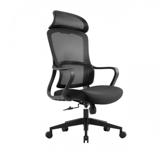 BF3010 Πολυθρόνα Γραφείου Διευθυντή, Mesh Μαύρο, Ύφασμα Μαύρο  61x63x119/128cm [-Μαύρο-] [-Ύφασμα Mesh-, -Ύφασμα-] ΕΟ572,1