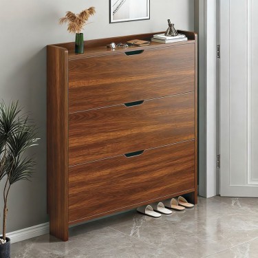 Παπουτσοθήκη MDF - Melamine Απόχρωση Καρυδί  80x17x115cm [-Καρυδί-] [-MDF - Κόντρα Πλακέ - Καπλαμάς - Νοβοπάν-, -Melamine-] Ε8330,4