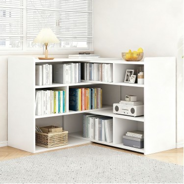 MULTI Βιβλιοθήκη πολλαπλών διαστάσεων, Απόχρωση Άσπρο  80/150x24x90cm [-Άσπρο-] [-MDF - Κόντρα Πλακέ - Καπλαμάς - Νοβοπάν-] ΕΟ302,2