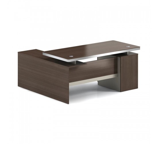 CONCEPT Γραφείο Αναστρέψιμη Γωνία, Απόχρωση Καρυδί - Μπεζ  180x80/160x40 (H.75/62)cm [-Καρυδί-, -Μπεζ-Tortora-Sand-Cappuccino-] [-Melamine-] ΕΟ804,2