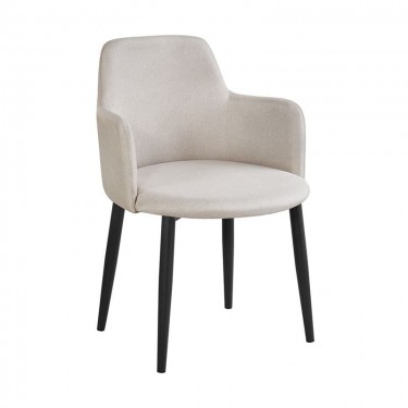 SOUL Πολυθρόνα Τραπεζαρίας Σαλονιού - Κουζίνας, Μέταλλο Βαφή Μαύρο, Ύφασμα Μπεζ  57x60x78cm [-Μαύρο-, -Μπεζ-Tortora-Sand-Cappuccino-] [-Μέταλλο-, -Ύφασμα-] ΕΜ713,4