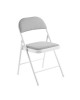 BRENDA Καρέκλα Πτυσσόμενη, Μέταλλο Βαφή Άσπρο, Ύφασμα Γκρι  46x46x78cm [-Άσπρο-, -Γκρι-] [-Μέταλλο-, -Ύφασμα-] Ε5570,5