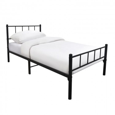 TIVO Κρεβάτι Μονό, για Στρώμα 90x190cm, Μέταλλο Βαφή Μαύρο  96x198x95cm [-Μαύρο-] [-Μέταλλο-] Ε8042,2