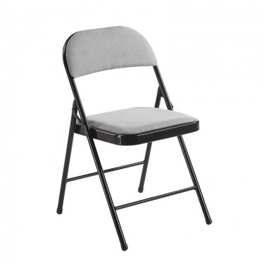 BRENDA Καρέκλα Πτυσσόμενη, Μέταλλο Βαφή Μαύρο, Ύφασμα Γκρι  46x46x78cm [-Γκρι-, -Μαύρο-] [-Μέταλλο-, -Ύφασμα-] Ε5570,1