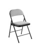 BRENDA Καρέκλα Πτυσσόμενη, Μέταλλο Βαφή Μαύρο, Ύφασμα Γκρι  46x46x78cm [-Γκρι-, -Μαύρο-] [-Μέταλλο-, -Ύφασμα-] Ε5570,1
