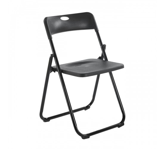 WENDY Καρέκλα Πτυσσόμενη, Μέταλλο Βαφή Μαύρο, PP Απόχρωση Μαύρο  48x49x73cm [-Μαύρο-] [-PP - PC - ABS-, -Μέταλλο-] Ε5571,1