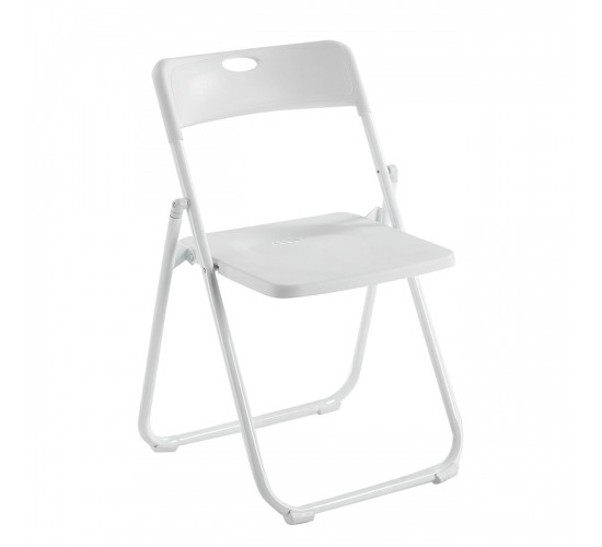 WENDY Καρέκλα Πτυσσόμενη, Μέταλλο Βαφή Άσπρο, PP Απόχρωση Άσπρο  48x49x76cm [-Άσπρο-] [-PP - PC - ABS-, -Μέταλλο-] Ε5571,4