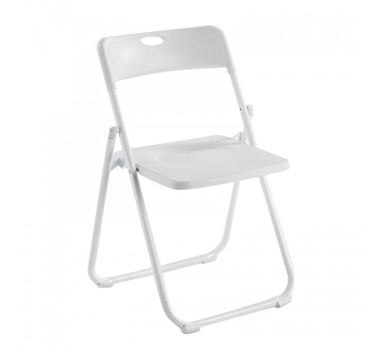 WENDY Καρέκλα Πτυσσόμενη, Μέταλλο Βαφή Άσπρο, PP Απόχρωση Άσπρο  48x49x76cm [-Άσπρο-] [-PP - PC - ABS-, -Μέταλλο-] Ε5571,4
