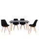MARTIN Set Τραπεζαρία: Τραπέζι   4 Καρέκλες, MDF Μαύρο - Οξιά Φυσικό, Ύφασμα Μαύρο  Table:120x80x73 Chair:49x57x82 [-Μαύρο-, -Φυσικό-] [-Ξύλο-, -Ύφασμα-] Ε7088,2S