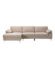 ALEX Καναπές Σαλονιού Καθιστικού Δεξιά Γωνία, Ύφασμα Μπεζ Velure  264x132x75cm H.80cm [-Μπεζ-Tortora-Sand-Cappuccino-] [-Ύφασμα-] Ε966,5