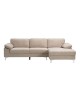 ALEX Καναπές Σαλονιού Καθιστικού Αριστερή Γωνία, Ύφασμα Μπεζ Velure  264x132x75cm H.80cm [-Μπεζ-Tortora-Sand-Cappuccino-] [-Ύφασμα-] Ε966,50