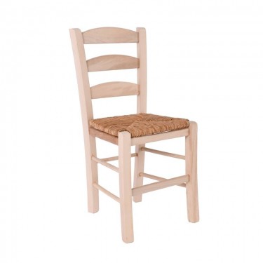 ΣΚΥΡΟΣ Καρέκλα Άβαφη Οξιά με Ψάθα Αβίδωτη  41x43x89cm [-Άβαφο-] [-Ξύλο-, -Ψάθα-] Ρ930,0