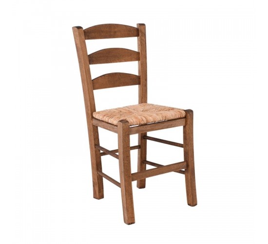 ΣΚΥΡΟΣ Καρέκλα Οξιά Βαφή Εμποτισμού Καρυδί, Κάθισμα Ψάθα  41x43x89cm [-Καρυδί-, -Φυσικό-] [-Ξύλο-, -Ψάθα-] Ρ930,Ε2