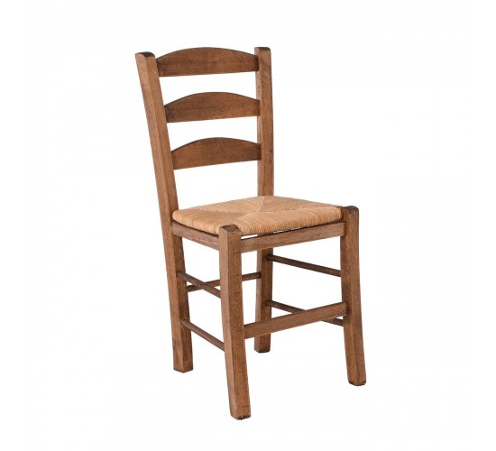 ΣΚΥΡΟΣ Καρέκλα Οξιά Βαφή Εμποτισμού Καρυδί, Κάθισμα Ψάθα Wheat Straw  41x43x89cm [-Καρυδί-, -Φυσικό-] [-Ξύλο-, -Ψάθα-] Ρ930,Ε20