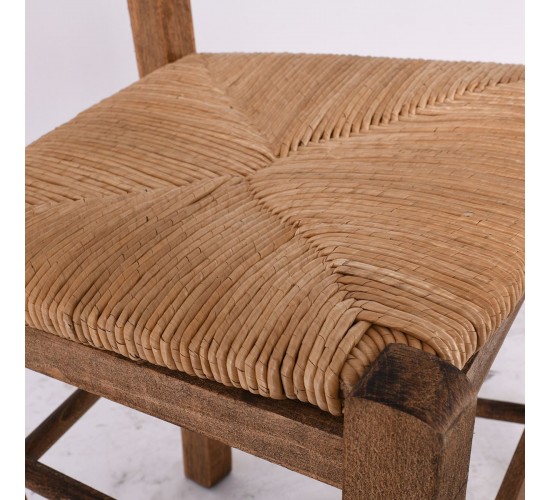 ΣΚΥΡΟΣ Καρέκλα Οξιά Βαφή Εμποτισμού Καρυδί, Κάθισμα Ψάθα Wheat Straw  41x43x89cm [-Καρυδί-, -Φυσικό-] [-Ξύλο-, -Ψάθα-] Ρ930,Ε20