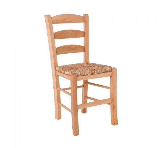 ΣΚΥΡΟΣ Καρέκλα Οξιά Βαφή Εμποτισμού Καρυδί, Κάθισμα Ψάθα  41x43x89cm [-Φυσικό-] [-Ξύλο-, -Ψάθα-] Ρ930,Ε1
