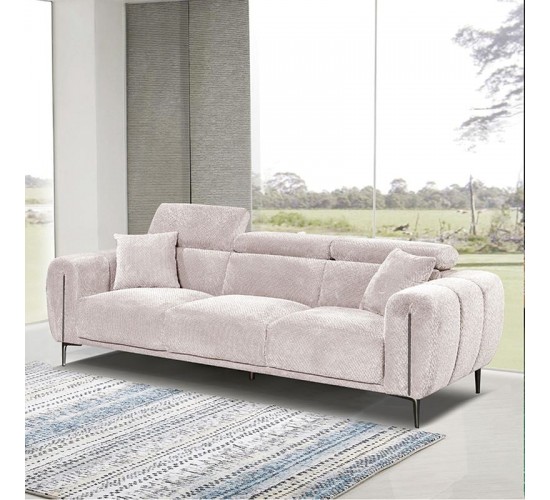 SEVILLE Kαναπές 3Θέσιος Σαλονιού - Καθιστικού, Teddy Ύφασμα Μπεζ  220x94x90cm [-Μπεζ-Tortora-Sand-Cappuccino-] [-Ύφασμα-] Ε9509,31