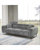 SEVILLE Kαναπές 3Θέσιος Σαλονιού - Καθιστικού, Teddy Ύφασμα Σκούρο Γκρι  220x94x90cm [-Ανθρακί-] [-Ύφασμα-] Ε9509,32