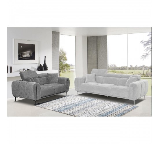 SEVILLE Kαναπές 2Θέσιος Σαλονιού - Καθιστικού, Teddy Ύφασμα Σκούρο Γκρι  165x94x90cm [-Ανθρακί-] [-Ύφασμα-] Ε9509,22