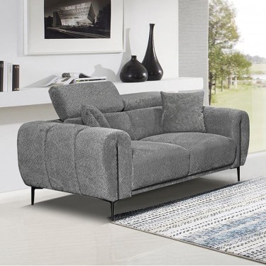 SEVILLE Kαναπές 2Θέσιος Σαλονιού - Καθιστικού, Teddy Ύφασμα Σκούρο Γκρι  165x96cm H.75/95cm [-Ανθρακί-] [-Ύφασμα-] Ε9509,22