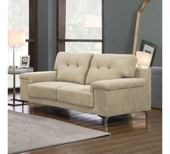 NOTE Kαναπές Σαλονιού - Καθιστικού 2Θέσιος, Ύφασμα Water Repellent Μπεζ  171x89x85cm [-Μπεζ-Tortora-Sand-Cappuccino-] [-Ύφασμα-] Ε965,24