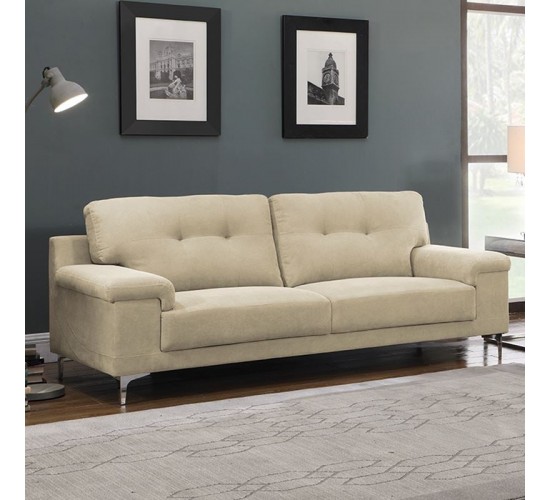 NOTE Kαναπές Σαλονιού - Καθιστικού 3Θέσιος, Ύφασμα Water Repellent Μπεζ  211x89x85cm [-Μπεζ-Tortora-Sand-Cappuccino-] [-Ύφασμα-] Ε965,34