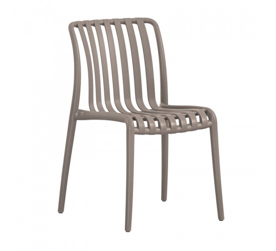 MODA-H Καρέκλα Στοιβαζόμενη, PP - UV Protection, Απόχρωση Mocha  52x57x80cm [-Μπεζ-Tortora-Sand-Cappuccino-] [-PP - PC - ABS-] Ε3801,3Η