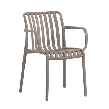 MODA-H Πολυθρόνα Στοιβαζόμενη, PP - UV Protection Απόχρωση Mocha  54x57x80cm [-Μπεζ-Tortora-Sand-Cappuccino-] [-PP - PC - ABS-] Ε3800,3Η