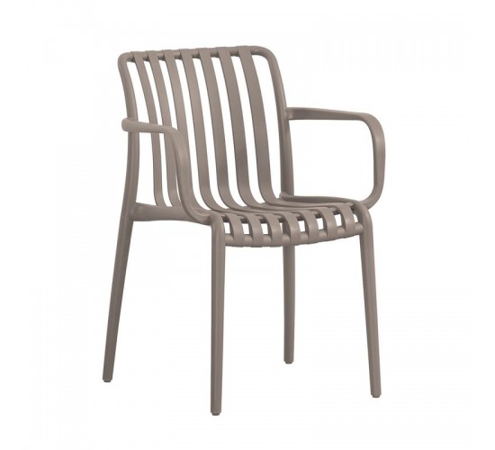 MODA-H Πολυθρόνα Στοιβαζόμενη, PP - UV Protection Απόχρωση Mocha  54x57x80cm [-Μπεζ-Tortora-Sand-Cappuccino-] [-PP - PC - ABS-] Ε3800,3Η