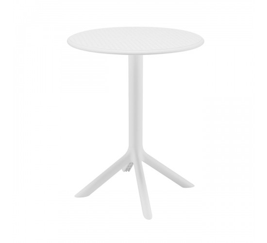 MODA-H Τραπέζι Κήπου - Βεράντας, PP - UV Protection, Απόχρωση Άσπρο  Φ60x75cm [-Άσπρο-] [-PP - PC - ABS-] Ε3805,1Η