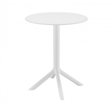 MODA-H Τραπέζι Κήπου - Βεράντας, PP - UV Protection, Απόχρωση Άσπρο  Φ60x75cm [-Άσπρο-] [-PP - PC - ABS-] Ε3805,1Η