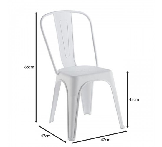 RELIX PP Καρέκλα Στοιβαζόμενη, PP Απόχρωση Άσπρο  47x47x86cm [-Άσπρο-] [-PP - PC - ABS-] Ε51910
