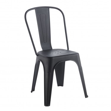 RELIX PP Καρέκλα Στοιβαζόμενη, PP Απόχρωση Μαύρο  47x47x86cm [-Μαύρο-] [-PP - PC - ABS-] Ε51910,1